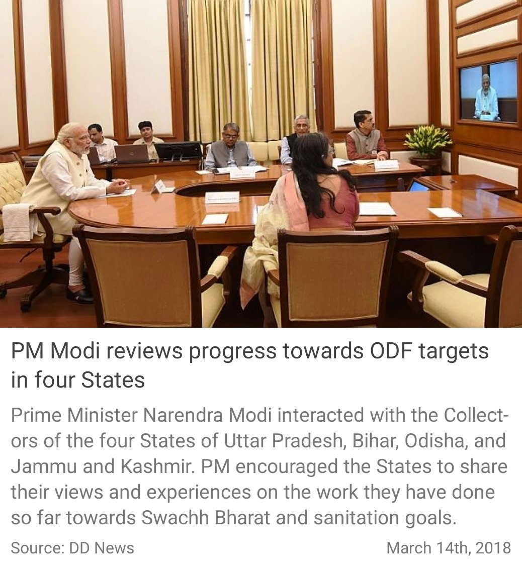 SDHiregoudar's tweet photo. PM Modi reviews progress towards ODF targets in four States
https://t.co/LqD3LIw17X

via NMApp https://t.co/NKsADnBKbn