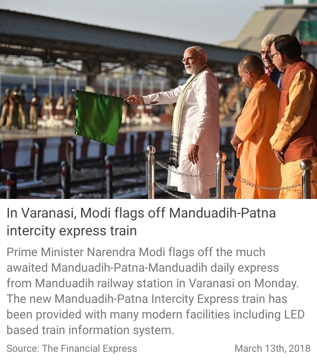 SDHiregoudar's tweet photo. In Varanasi, Modi flags off Manduadih-Patna intercity express train
https://t.co/BoiyWgqvfk

via NMApp https://t.co/mMxz9gospy