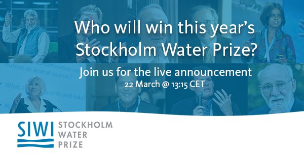 Join us on Facebook 22 March at 13.15 CET to watch the live announcement of this year’s Stockholm Water Prize Laureate: bit.ly/2tV66Kv

#WWWeek #SWP2018
