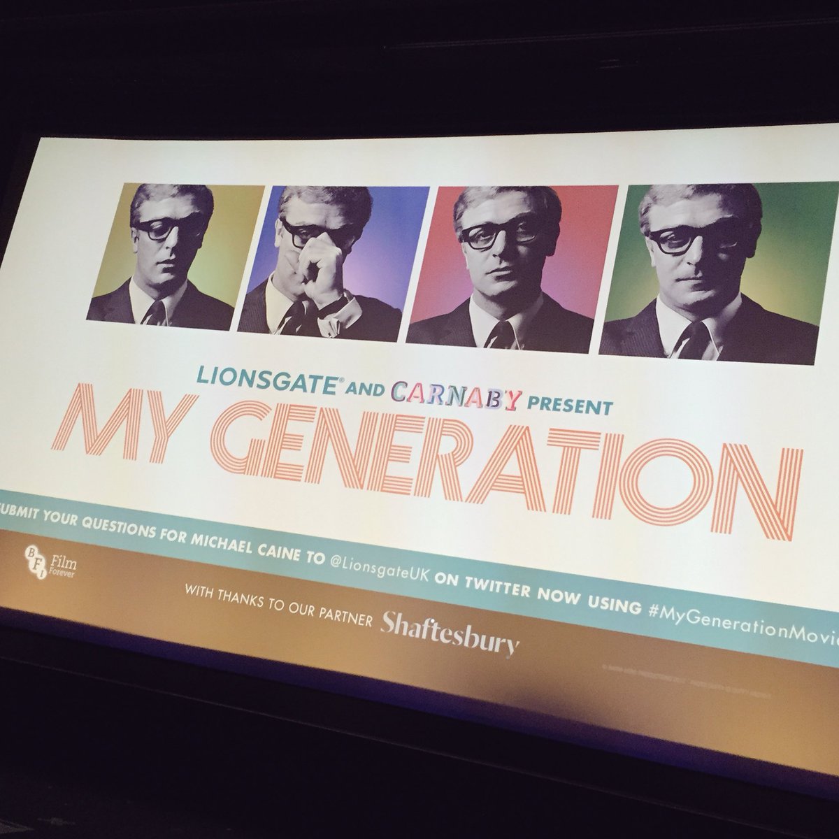 LionsgateUK's tweet photo. We’re here at a special screening of My Generation, joined by @TheMichaelCaine and some very special guests to celebrate the swinging sixties! #MyGenerationMovie https://t.co/ddVRx2A8C9