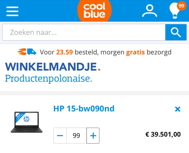 Bazen bij <a href="/Coolblue_NL/">Coolblue</a>! 

99 producten in je winkelmandje? Dan verandert het mandje in een luchtballon 🎵

#99luftballons #Nena
