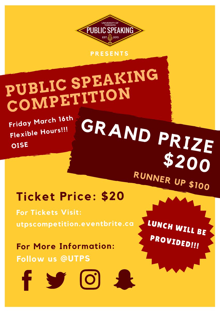 THIS FRIDAY! Prizes, lunch &amp; experience!! GRAB YOUR TIX utpscompetition.eventbrite.ca