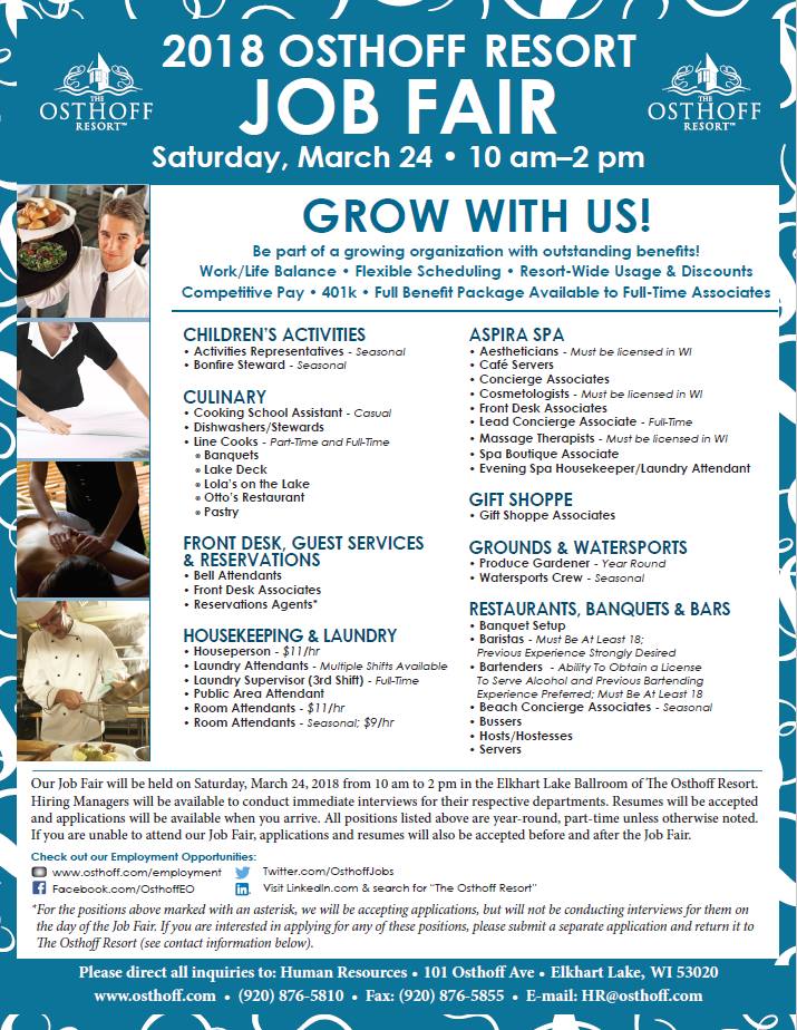 OsthoffJobs's tweet photo. Do you want to work somewhere fun?! The Osthoff Resort will be hosting our annual job fair next Saturday, March 24th from 10am-2pm! You will be able to interview with the department of your choice. We look forward to seeing your friendly face! https://t.co/FtdrFh5gnl
