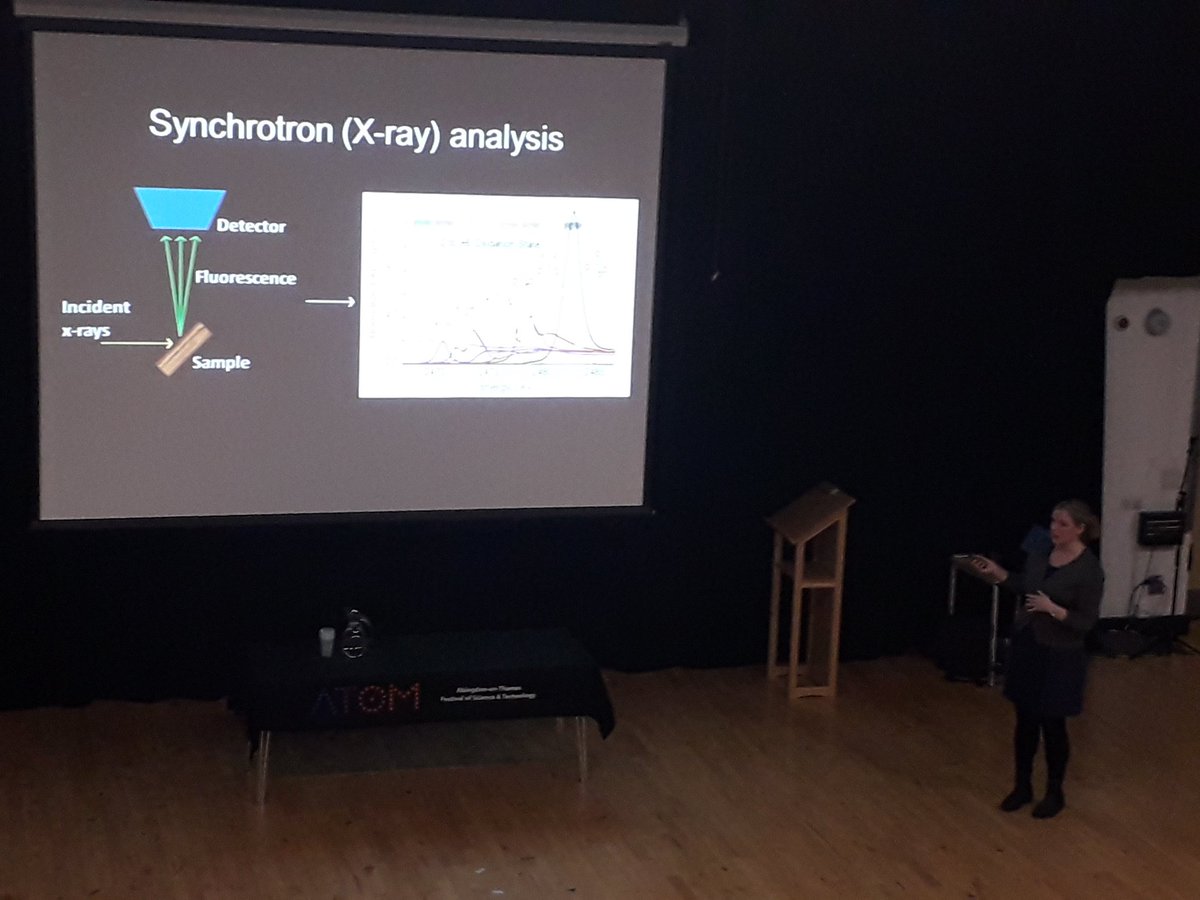 ATOMSciFest's tweet photo. Very exciting to hear first hand - fresh from the beamlime at @DiamondLightSou - sulphur characterisation via tuning the x-rays. #awesomescience #maryrose @E_Schofield #ATOM18 https://t.co/qMY3l5f97B
