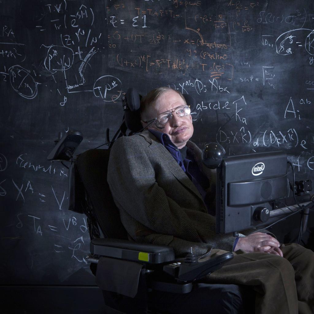 Stephen Hawking 1942-2018 
Remember to look up at the stars and not down at your feet.