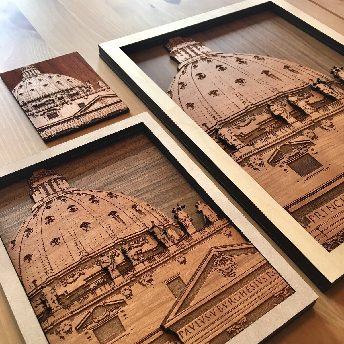 stephanie_smid's tweet image. Loved the first one so much I made a bigger version! It’s about 9”x11” glowforge.us/tEe3Oy  #whatmadethis #lasercutting #architecture