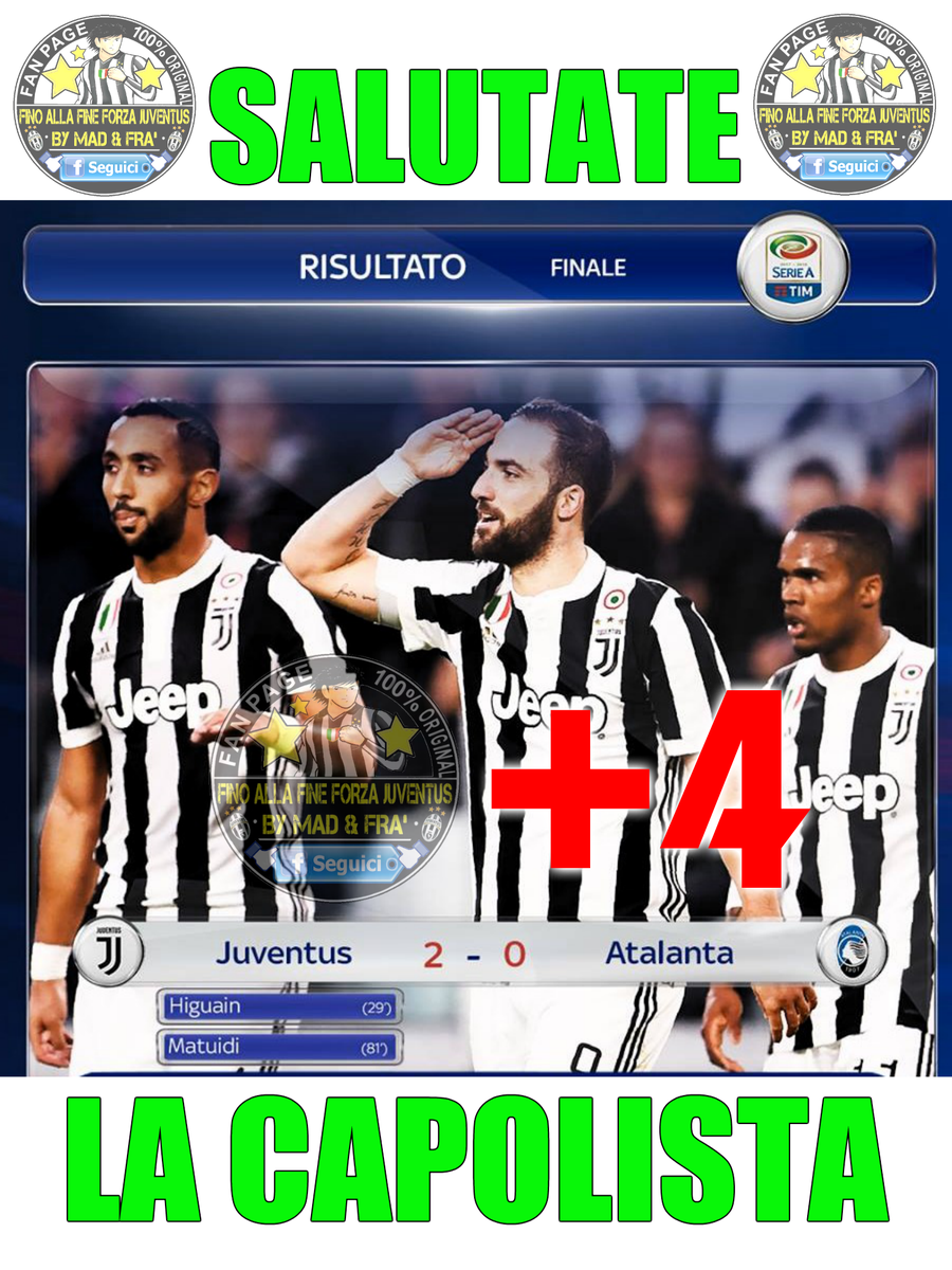 FraMad3's tweet photo. #Juventus #Atalanta #JuveAta #Higuain #Matuidi #FinoAllaFine #ForzaJuve #SalutateLaCapolista +4 #PiùQuattro https://t.co/irT2dyj7gE