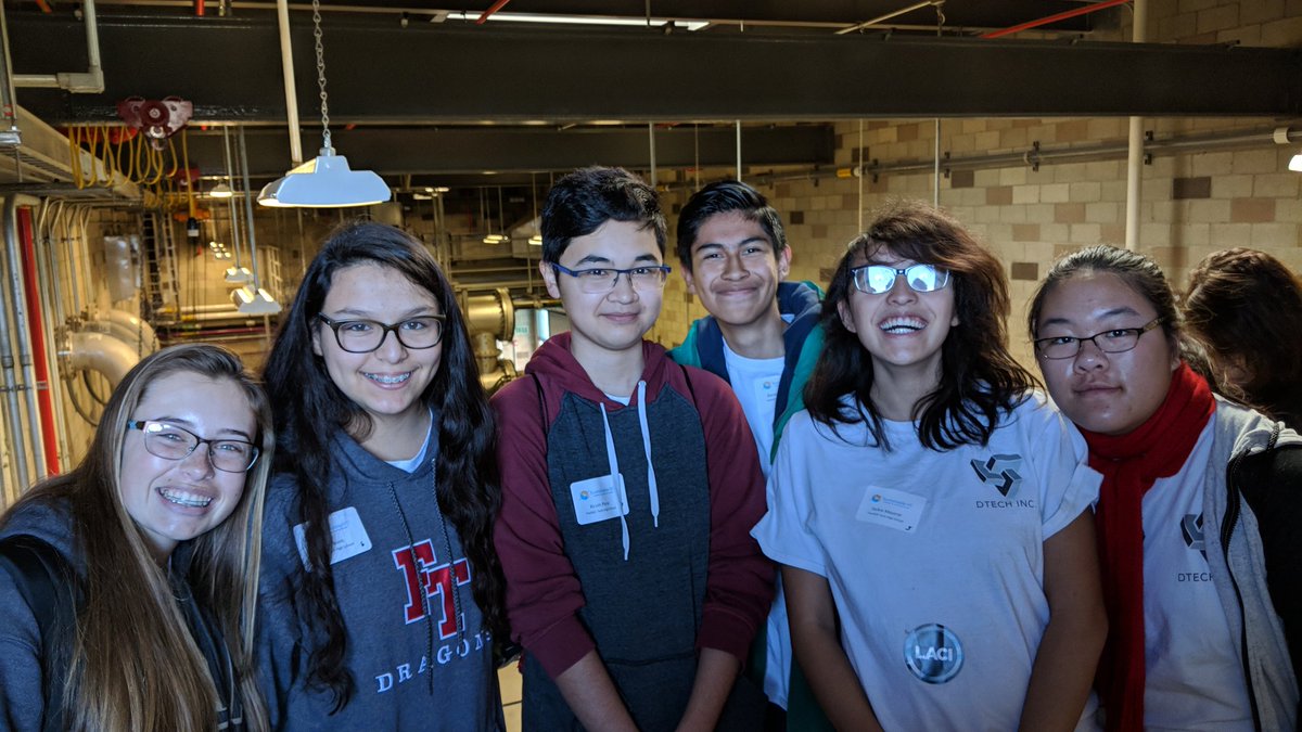 The FTHS DTech Dynasty 2 crew at the @vcinnovates sustainable development day in Oxnard. Those pipes are cleaning 💩 into💧