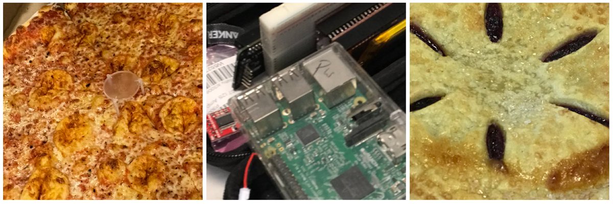 ReadyTalkGeeks's tweet photo. Pie Pi or Pie???  We have all 3 today at @ReadyTalk!!!  #pieday2018 #PiDay #RaspberryPi https://t.co/S1H5VR2a76