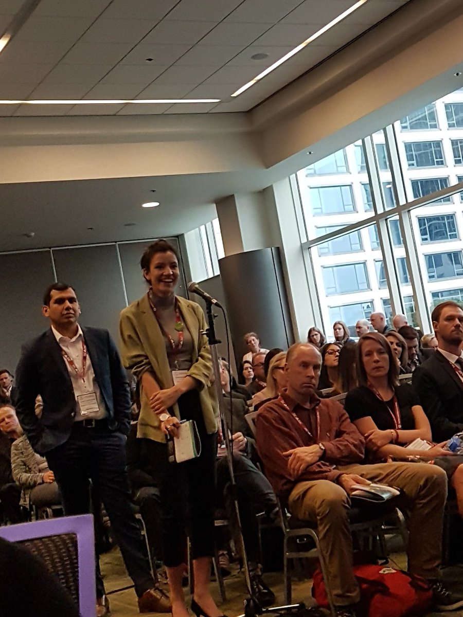 studentenergy's tweet photo. . @rosiepidcock asking what are you doing about your pipeline development and the need for multifaceted people working on energy in your companies to @Microsoft &amp; @GM Answer: need a big entrepreneurial spirit and great critical thinking mindset #GLOBEforum https://t.co/ksZ9ZzD57t