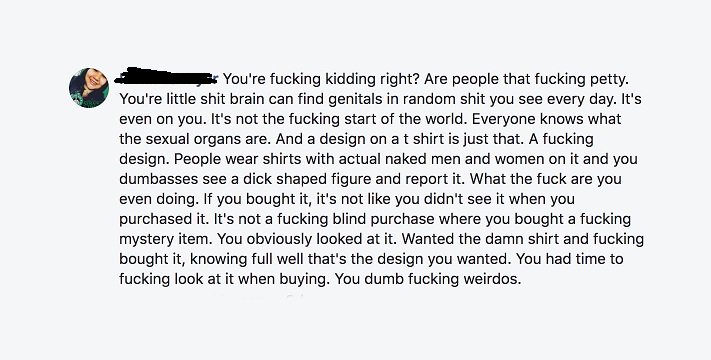 darkdivinitynz's tweet photo. #darkdivinity #humour #metalhumor #metalmerch #metaltshirt #dickshirt #dickdivinity #angryfans #angryfan #hatemail #facebookcomment #melodicdeathmetal #deathmetal #dickmetal #nzmetal #nzdm #nzmusic #bandmerch #customerfeedback #rudecomment https://t.co/mOxeXAhkJC