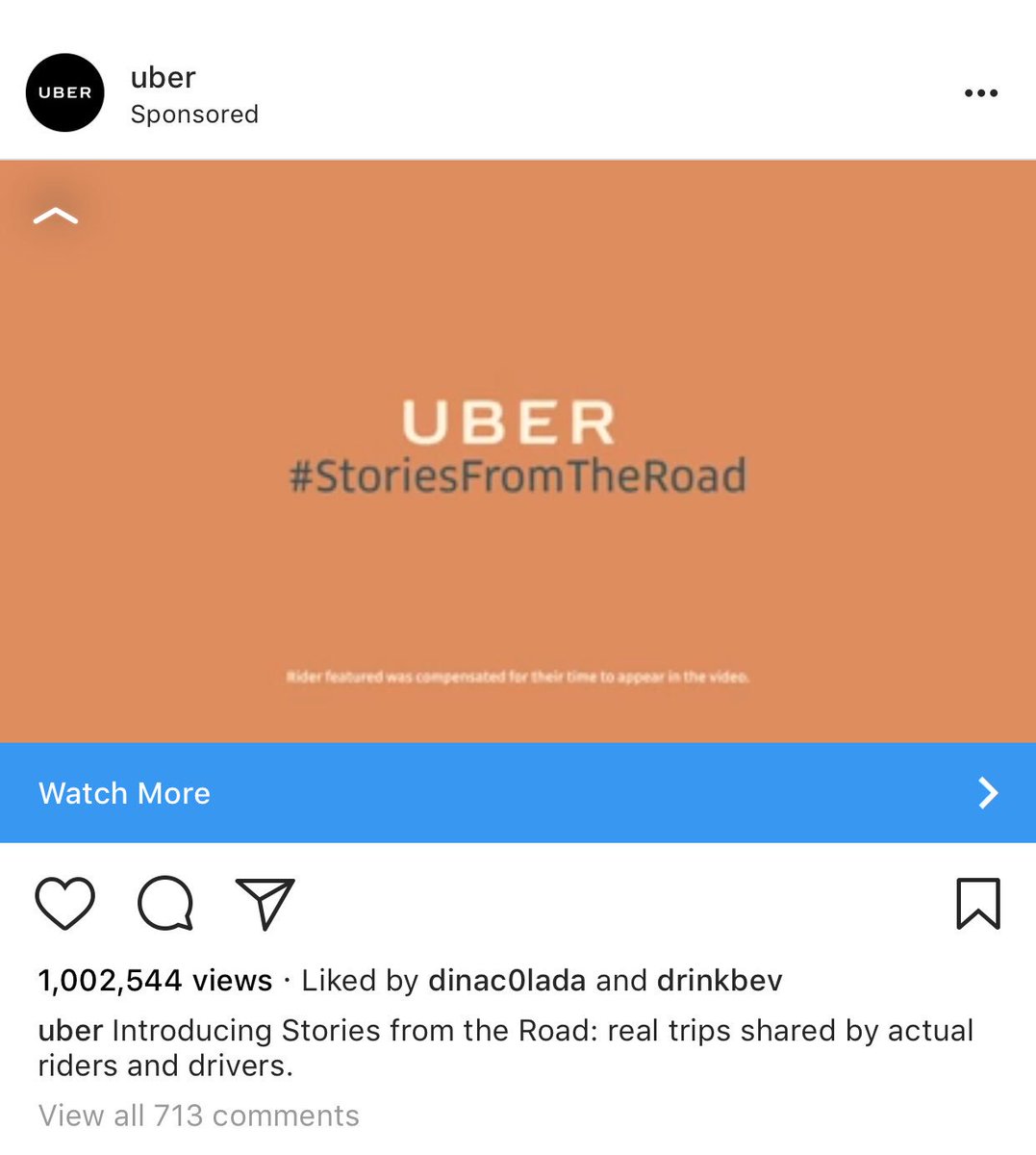 Interesting brand pivot by <a href="/Uber/">Uber</a>. Finally leveraging user stories for positive branding in a good way