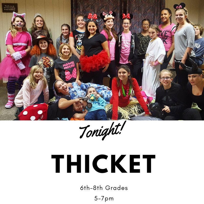 hebronstudent's tweet photo. Thicket TONIGHT!!!! See you at 5pm in the youth rooms! https://t.co/NJ2fzUEk3n