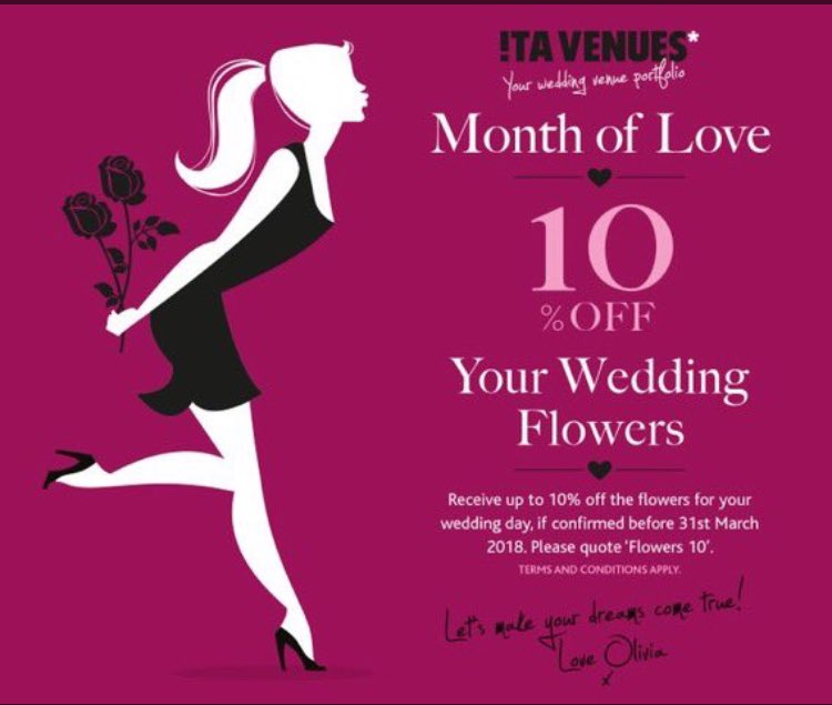 ITAWeddings's tweet photo. Here is a reflection of our #MONTHOFLOVE wedding deals! Fancy one? Email hello@itavenues.co.uk and I'll help find your #perfectweddingvenue 💍💒 #engaged #WeddingPlanning #weddings #brides #weddingdress https://t.co/JNZvVJ9Jq6