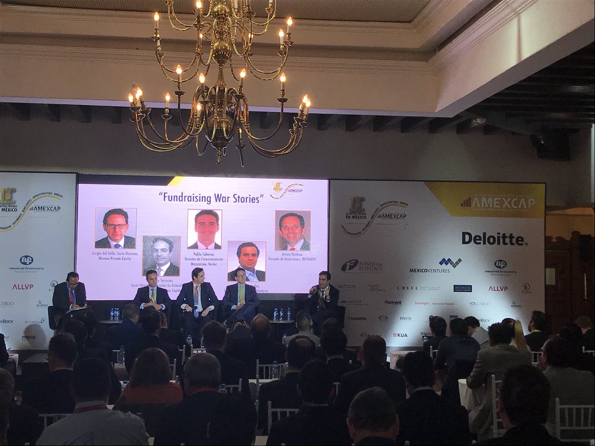 AMEXCAP's tweet photo. Fundraising War Stories con #SergiodelValle @WamexPE #PabloTaberna #VectorPartners #RobertoTerrazas de @NexxusPE y #HernanFernandez de @AVM_Mex #foroamexcap https://t.co/Tl74jNsuXg