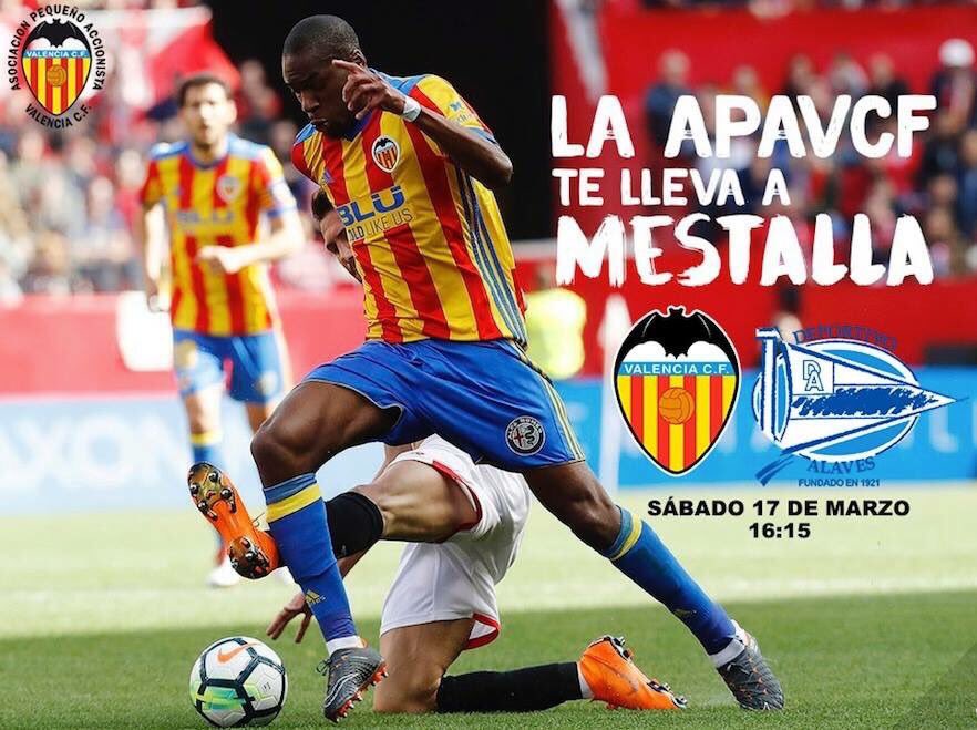 apavcf's tweet photo. ¡La #APAVCF te lleva a Mestalla!

¡Sorteamos 4 entradas 🎟 para el el partido de #LaLiga entre #ValenciaAlaves que se disputará en #Mestalla! 

Para participar: 
👉 Haz RT
👉 Sigue a la cuenta de la @apavcf

¡Mucha suerte y amunt! https://t.co/7hcdG5GAF5