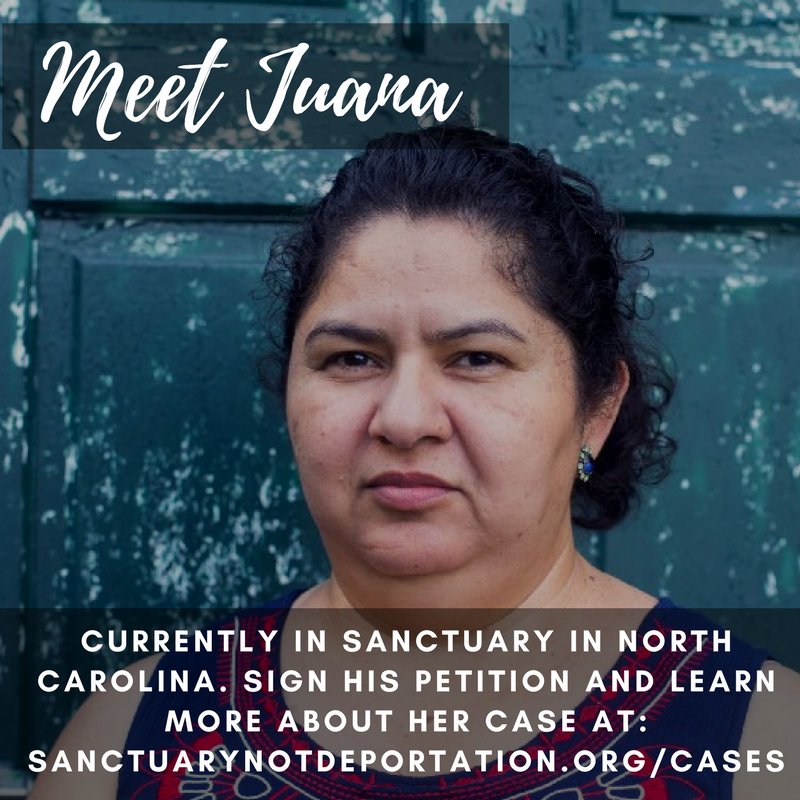 sanctuarymvmt's tweet photo. In week 3 of our meet series we invite you to learn more about Juana by visiting https://t.co/KhQ9BcL6CX. 

#SanctuaryRising #HereToStay #Immigration https://t.co/Z0wH9BFoRc