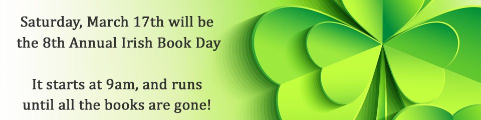 BTC_Books's tweet photo. The 8th annual #IrishBookDay with @IrishArtsCenter is this weekend! See what books you can pick up for free around NYC: https://t.co/ydwmrHmUBX https://t.co/NyN5TlRBYI
