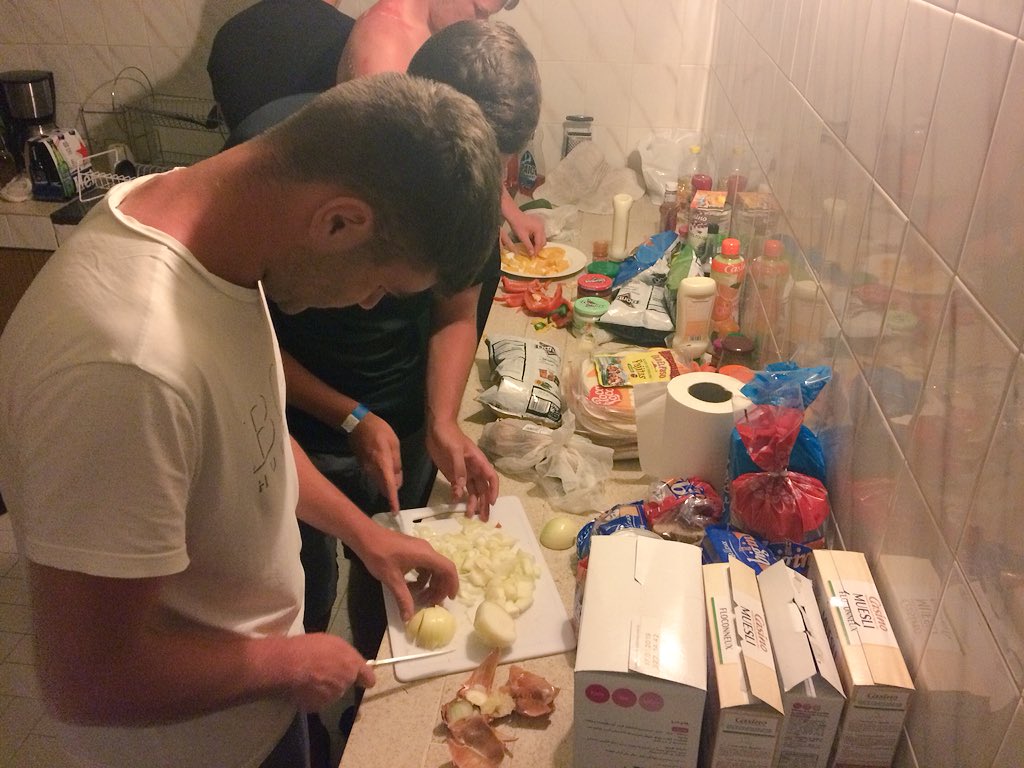 WiganWarriorsEd's tweet photo. Yesterday the Martinique work ex group celebrated the 17th birthday of student Cameron Charnock. 
Day at the pool followed by a Birthday Mexican Meal cooked by his fellow students 👍 🥘 #Fajitas #HappyBirthday #cookingskills #Independence
@EUErasmusPlus @WiganWarriorsRL https://t.co/wuPuzZor44