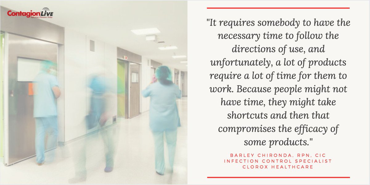 Contagion_Live's tweet photo. WATCH: @barleychironda @CloroxHealth explains how lack of time to adequately disinfect a room can result in shortcuts that compromise the effectiveness of disinfection products. | @cdiffFoundation #CDiff2017 |
https://t.co/DFZ8SPdyBX https://t.co/bJLjUzYGyD