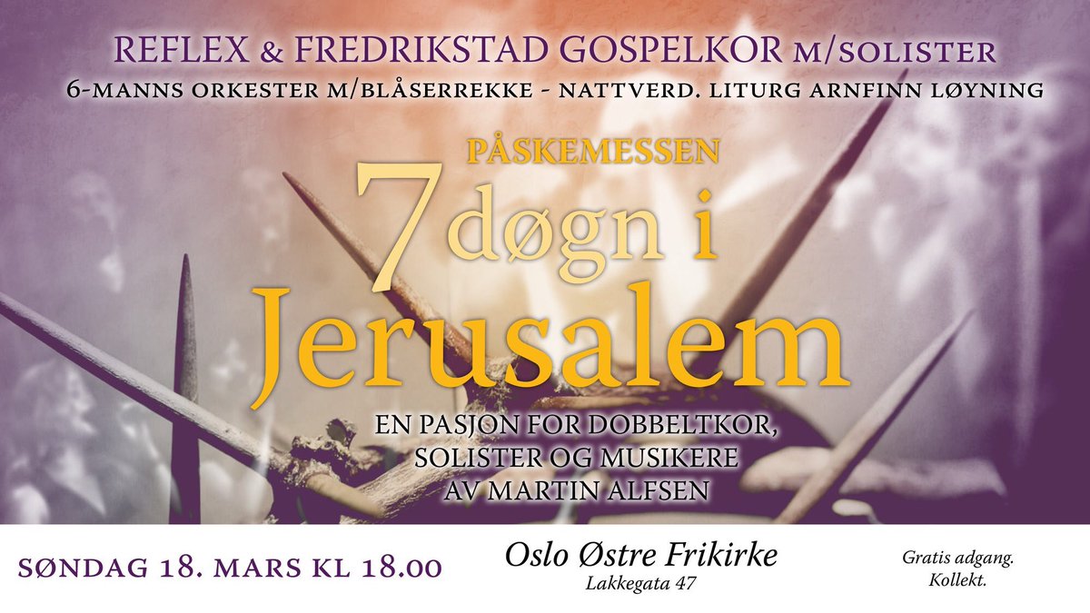 Arnfinnlo's tweet photo. Påskemesse i Østre Frikirke. Hele påske-evangeliet i sterke tekster og vakre toner. https://t.co/9S8hbhWoyK