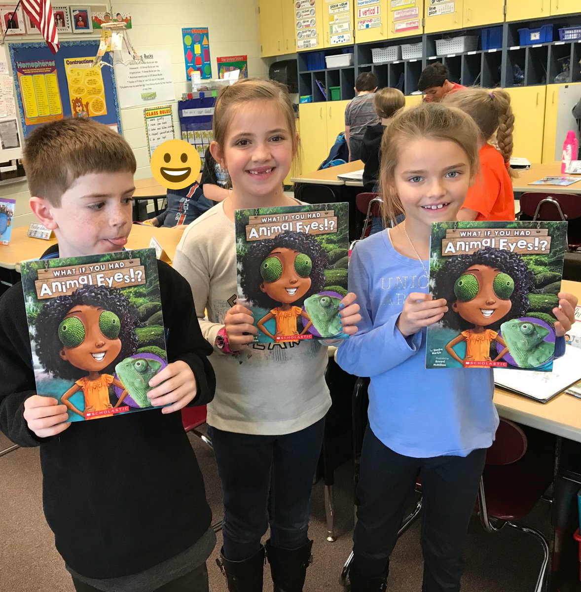 121Schulz's tweet photo. 2nd graders did an author Skype with Sandra Markle today. Then each child received a copy of one of her books.#kme302 #kanelandpride https://t.co/BZ1H9dWqaB