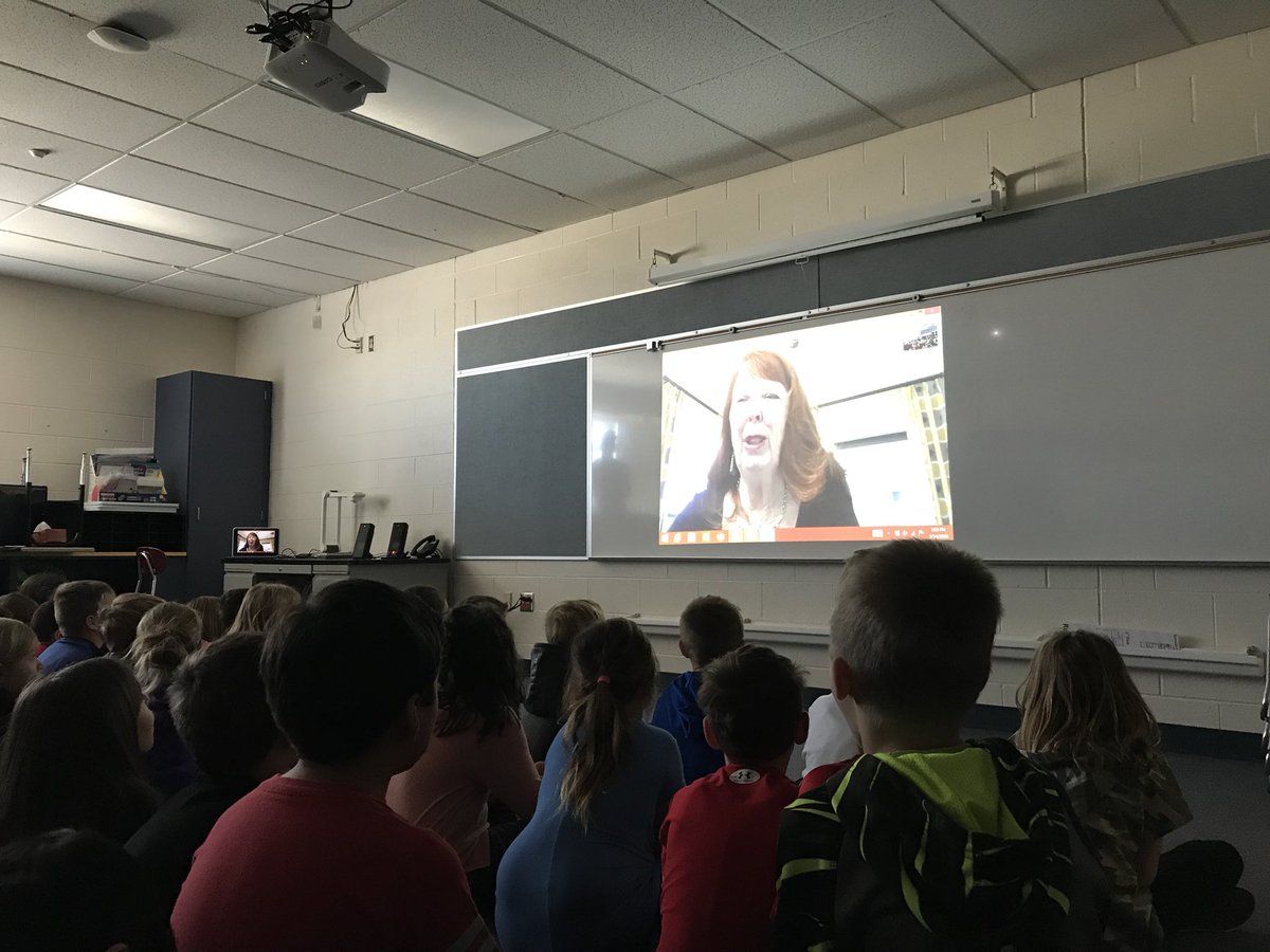 121Schulz's tweet photo. 2nd graders did an author Skype with Sandra Markle today. Then each child received a copy of one of her books.#kme302 #kanelandpride https://t.co/BZ1H9dWqaB