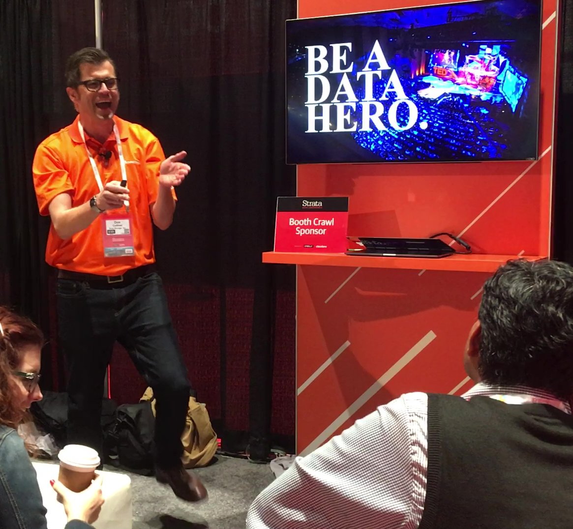 doncolliver's tweet image. Awesome time presenting on the #StrataData show floor with the @PureStorage crew. Loads of qualified leads, loads of t-shirts, loads of fun! Be a DATA HERO.