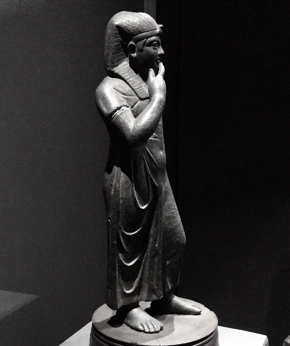chrisnaunton's tweet photo. Love the clash of styles in Hellenistic and Roman era Egyptian art. Pharaoh’s garb but Classical style in this very fey bronze figure and a grumpy looking Caracalla. #cheerup #missingtombs #Friday #Egypt https://t.co/Z1EdtrIo9R