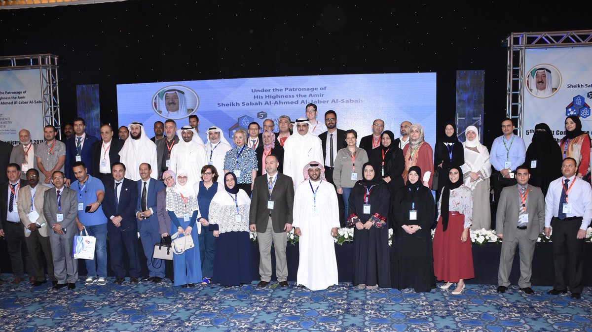 KCS_q8's tweet image. مؤتمر الكويت الخامس للكيمياء تحت شعار &quot;الكيمياء لمستقبل أفضل&quot; والذي عقد في الفترة من 12 إلى 14 مارس 2018 تحت رعاية حضرة صاحب السمو أمير البلاد حفظه الله ورعاه، اختتم فعالياته وأصدر توصياته

@q8chemical_soc 

@2018_kcc