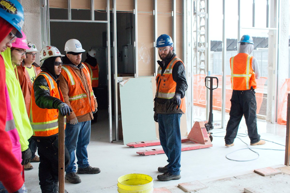 PYBPDX's tweet photo. Matt, Sean, and Gordon from @JEDunn Construction and General Sheet Metal gave PYB construction students an amazing tour yesterday of their downtown site. Thank you to everyone who made this excellent educational opportunity a possibility! #pybpdx #pybstrong https://t.co/5TZfYe7OdB