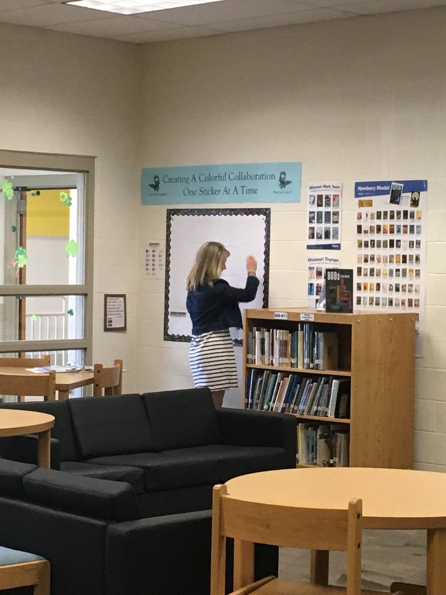 gspinmo's tweet photo. Here we go! KMS kids AND teachers are excited to get our @byStickTogether poster started! Thanks @LibraryMSHS for the banner inspiration! #whatwedo https://t.co/0nDrxHEByf