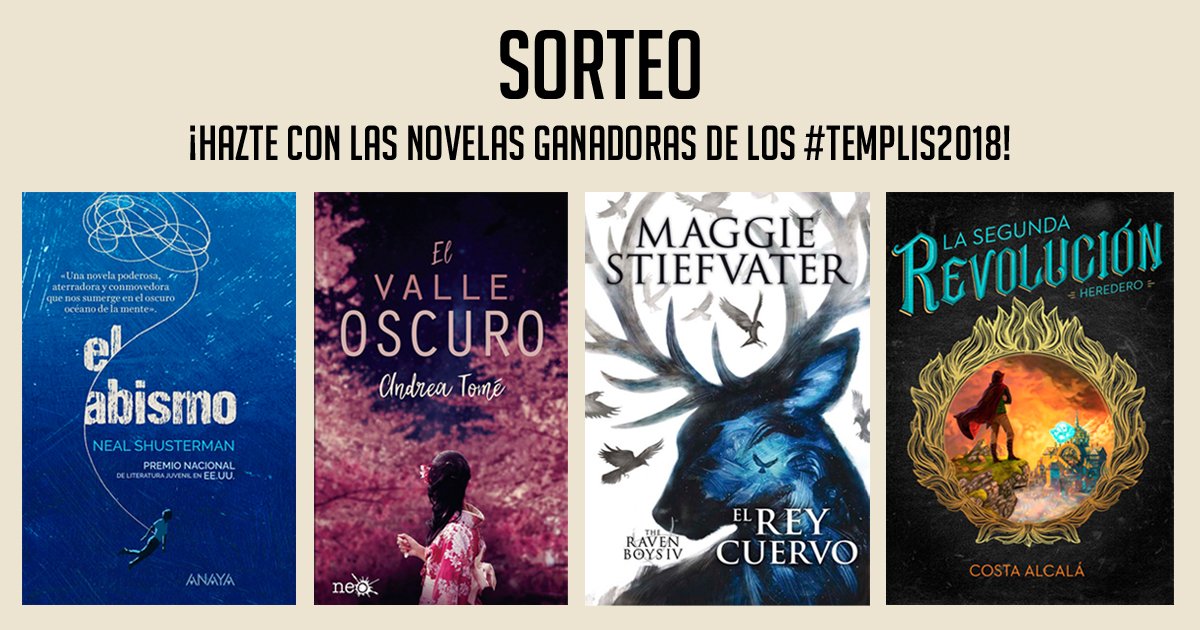 Templo_revista's tweet image. 🎉¡Sorteamos las cuatro novelas ganadoras de los #Templis2018!🎉 goo.gl/8rnKb6

Para participar, solo tienes que RT este tuit y seguirnos.
Elegiremos a 4 ganadores, uno por libro. El concurso es para España y puedes participar hasta el 18/03 incluido. ¡Suerte! 😜