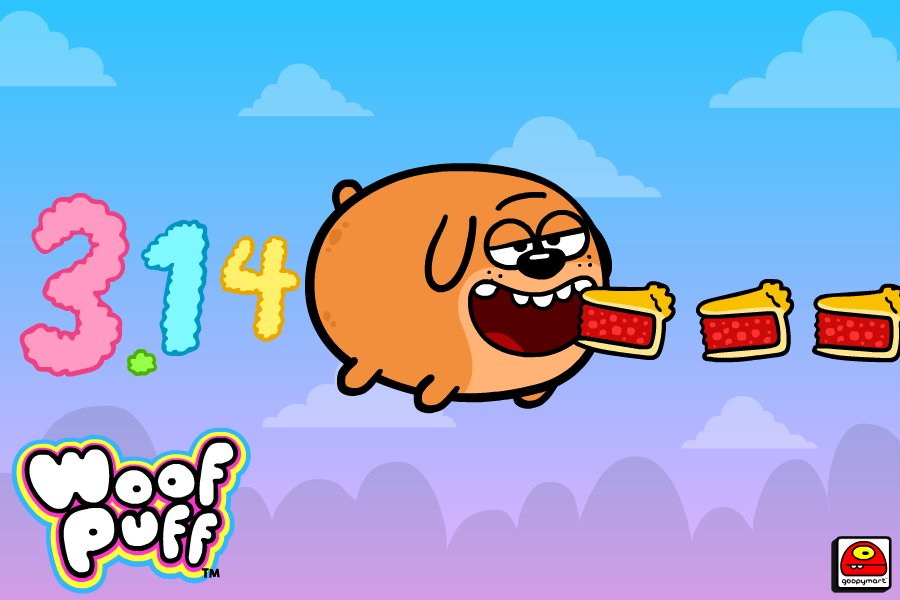 goopymart's tweet photo. WoofPuff normally eats cookies constantly but today is a special day! #PiDay #PiDay2018 #PieDay #pie #cartoon #illustration #doodle #cartoon #goopymart #art #artist #creative #WoofPuff https://t.co/z4X0veQoSn