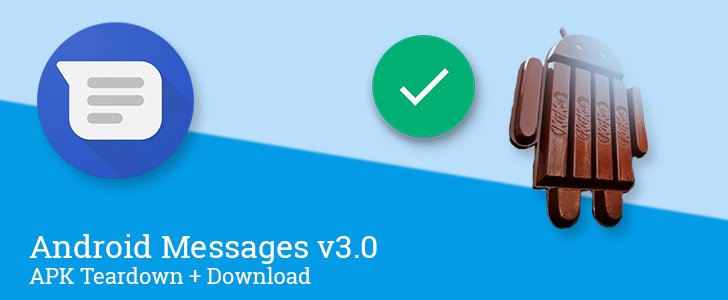 MobisoftInfo's tweet image. #AndroidMessages v3.0 Drops #KitKat Support, Prepares Notification Improvements, More on Purchases and Enhanced #ChatFeatures buff.ly/2FG08yg @Cody_Toombs