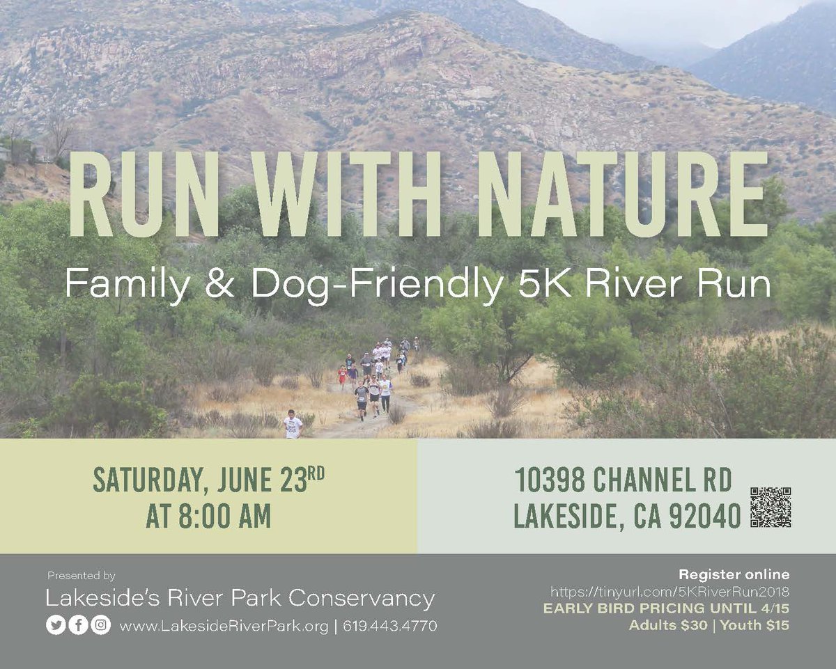 LakesideRvrPrk's tweet photo. Check out our annual SD River Run &amp; Walk on June 23rd. There will be prizes, refreshments, and music! 

Please follow the link for more information, prices &amp; registration!

https://t.co/NZE01XdmQf https://t.co/MRI6RyON5C