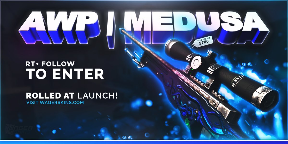 WagerSkins's tweet image. Medusa Relaunch Giveaway!

To Enter:
- RT &amp;amp; Like
- Follow @WagerSkins
- Tag a friend
- Visit WagerSkins.com

Giveaway ends in 30 days!