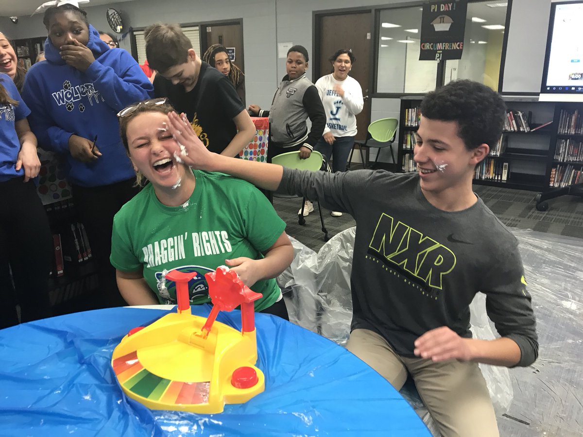 MrsRadTeach's tweet photo. @teachELA_missb’s winning streak is over! #jjhpiday #piday #jjh68learns #weared68 https://t.co/5TnzjwuJ99