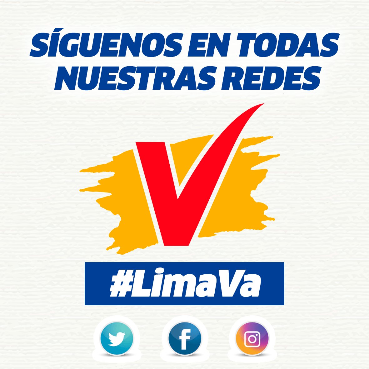 limavaoficial's tweet photo. Síguenos en todas nuestras redes sociales
#LimaVa https://t.co/2fZkSLM81R