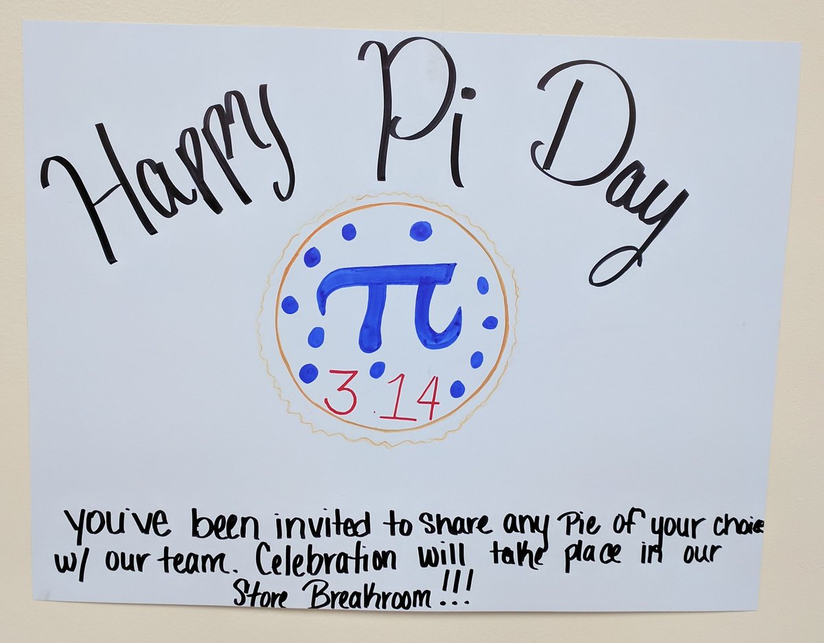 DerekBTHD's tweet photo. Celebrating National Pi Day at 3641 with all types of pi(e)! @forman_melvin @trudy_simpson @TerriDavisB https://t.co/iIuVz6xvLX