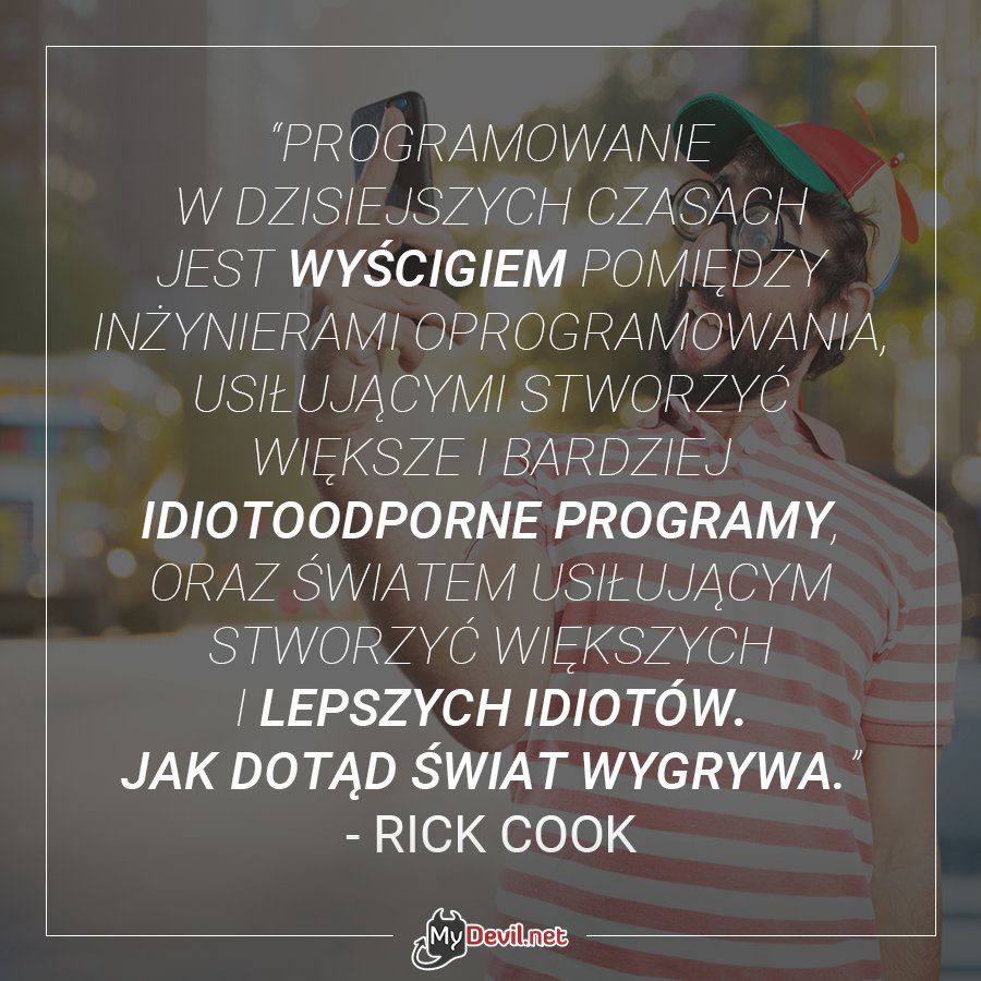 MyDevilnet's tweet photo. Czy naprawdę jest aż tak źle?
#rickcook #programowanie #Developer https://t.co/QHHKjUK5if