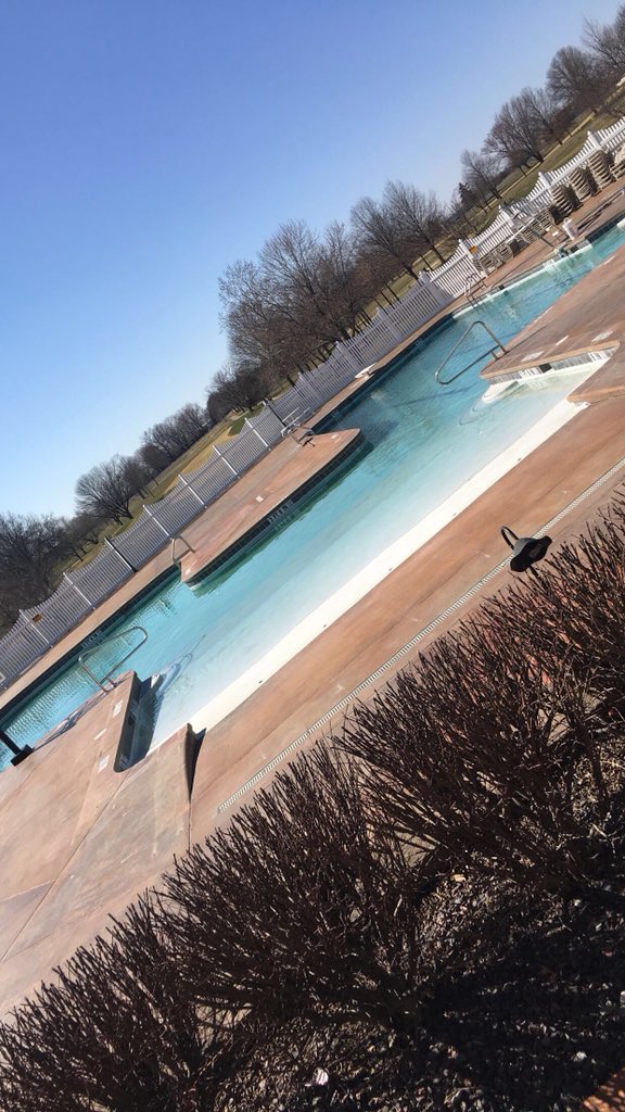 What a beautiful sight!! This must mean that summer is getting closer!! 

Tarp off and pool being filled!!