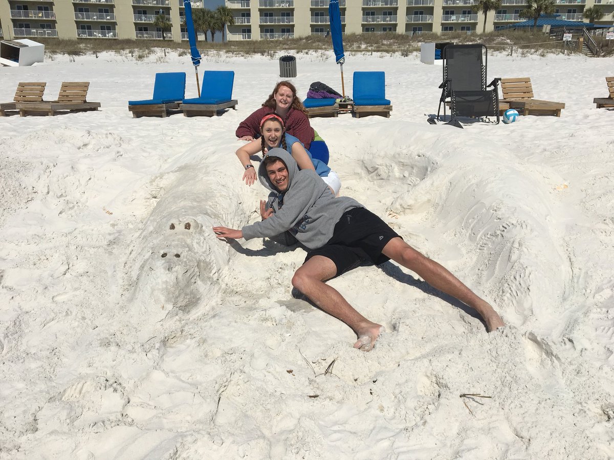 tri_connolly's tweet photo. @BigBreakPCB we shared with a woman who already really loved Jesus. But she really appreciated what we were doing on the beach. She’s an elementary school teacher and asked us to pray for gun violence. And she prayed for us! Annddd- She sculpted this alligator! @shelbyabbott https://t.co/wziHZLWMMr