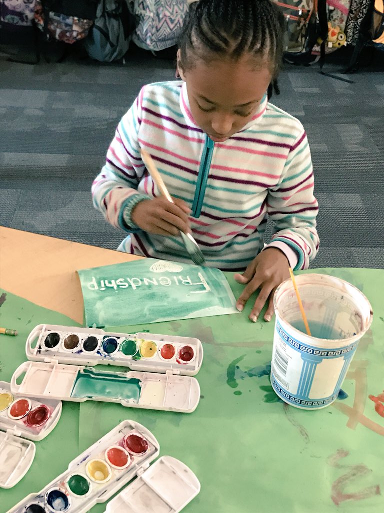 BWaltonARCA's tweet photo. Today we read The Invisible Boy by @TrudyLudwig. This picture in particular tore at my heartstrings. Students used oil pastel and watercolor resist to represent their takeaways. Many of us could relate to feeling invisible sometimes. https://t.co/R8DEsebVHe