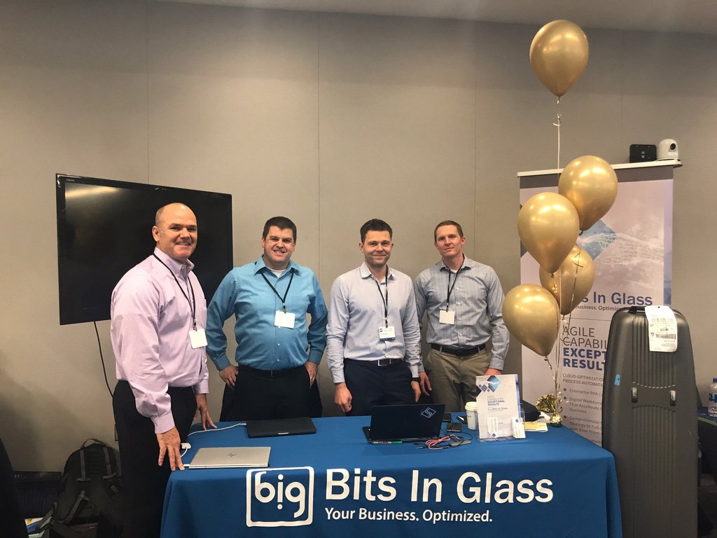 BitsInGlass's tweet photo. Swing by the BIG booth @culytics in Washington! Our friendly team is ready help you understand how #Automation can improve speed and in your credit union. #CULytics #CUAS2018 #Automation #Appian #BluePrism https://t.co/gwUYLn8Uc8