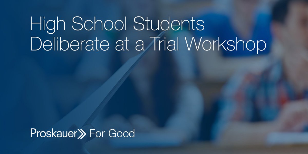 Proskauer4Good's tweet photo. Working with high schools throughout NYC, we were honored to host students who served as jurists in our #mocktrial workshop for mid-level associates. Read more on our #ForGood blog: https://t.co/a9qcJEcizE https://t.co/AZzVIscKG8