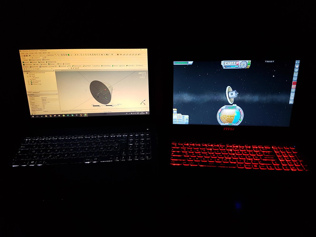 MaxLenormand's tweet photo. You know you're stepping up your @KerbalSpaceP level when you start having a 2nd PC to do computer fluid dynamics of your Martian lander
#aerospaceengineeringstudent https://t.co/xSqHevV69E