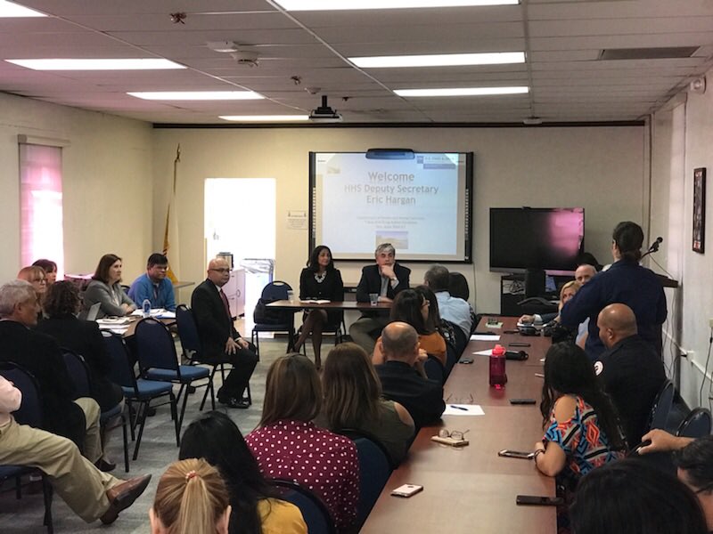 DepSecHargan's tweet photo. It was great to hear from our FDA team in San Juan about their efforts to aid #MariaRecovery operations. @US_FDA & @SGottliebFDA continue to support the pharmaceutical and medical device manufacturers in Puerto Rico. https://t.co/3pcvXu19Mz