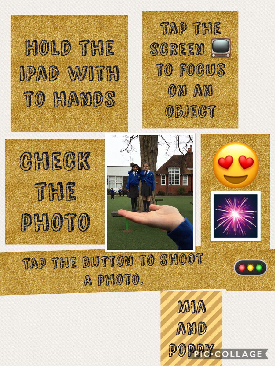 frimleyjunior's tweet photo. I was impressed with how quickly Year 3 picked up @PicCollage today to create posters for 'How to Shoot a Digital Photograph'. They used their own photos as part of the poster! #year3computing https://t.co/J6OMF11lIV