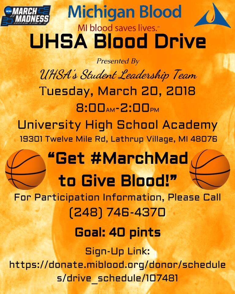 UHSAevents's tweet photo. We need U! Tomorrow is the last day to sign up for Tuesday’s @miblood #BloodDrive at The U! https://t.co/Veg0rSmoMT